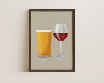 Cider & Red Wine Couples Drink Print