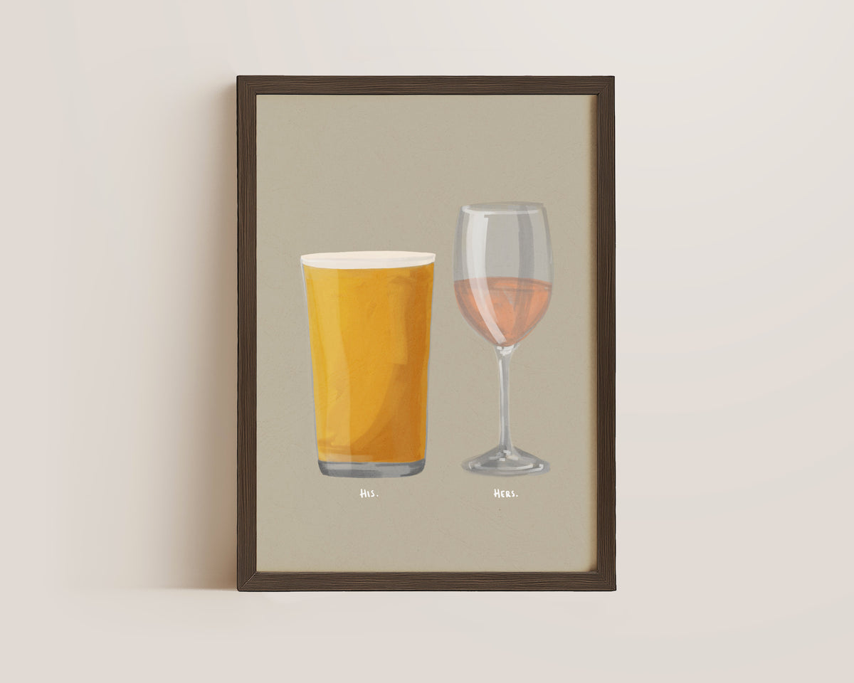 Cider & Rose Wine Couples Drink Print