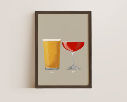 Cider & Strawberry Daiquiri Couples Drink Print