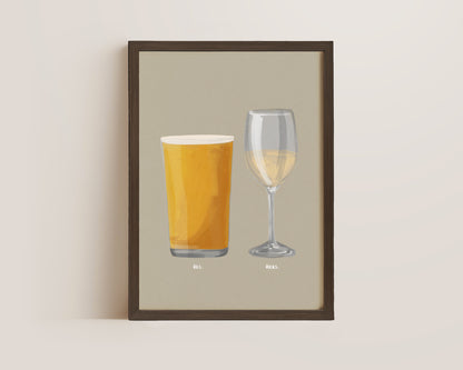 Cider & White Wine Couples Drink Print