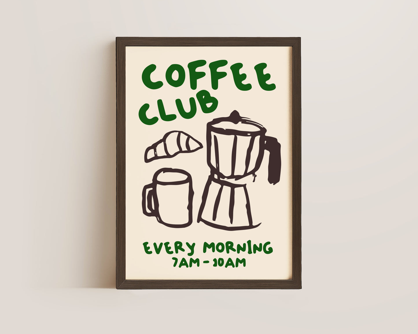 Coffee Club Print In Green