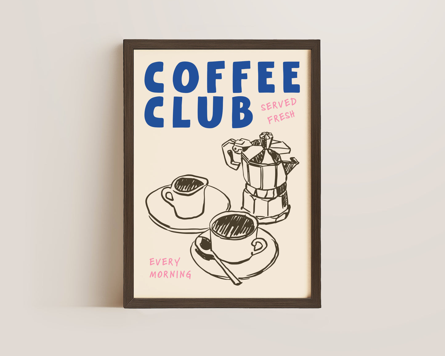 Coffee Club Pink Print