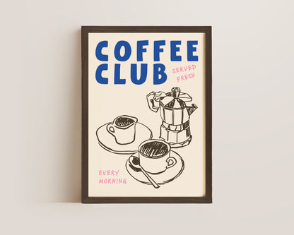 Coffee Club Pink Print