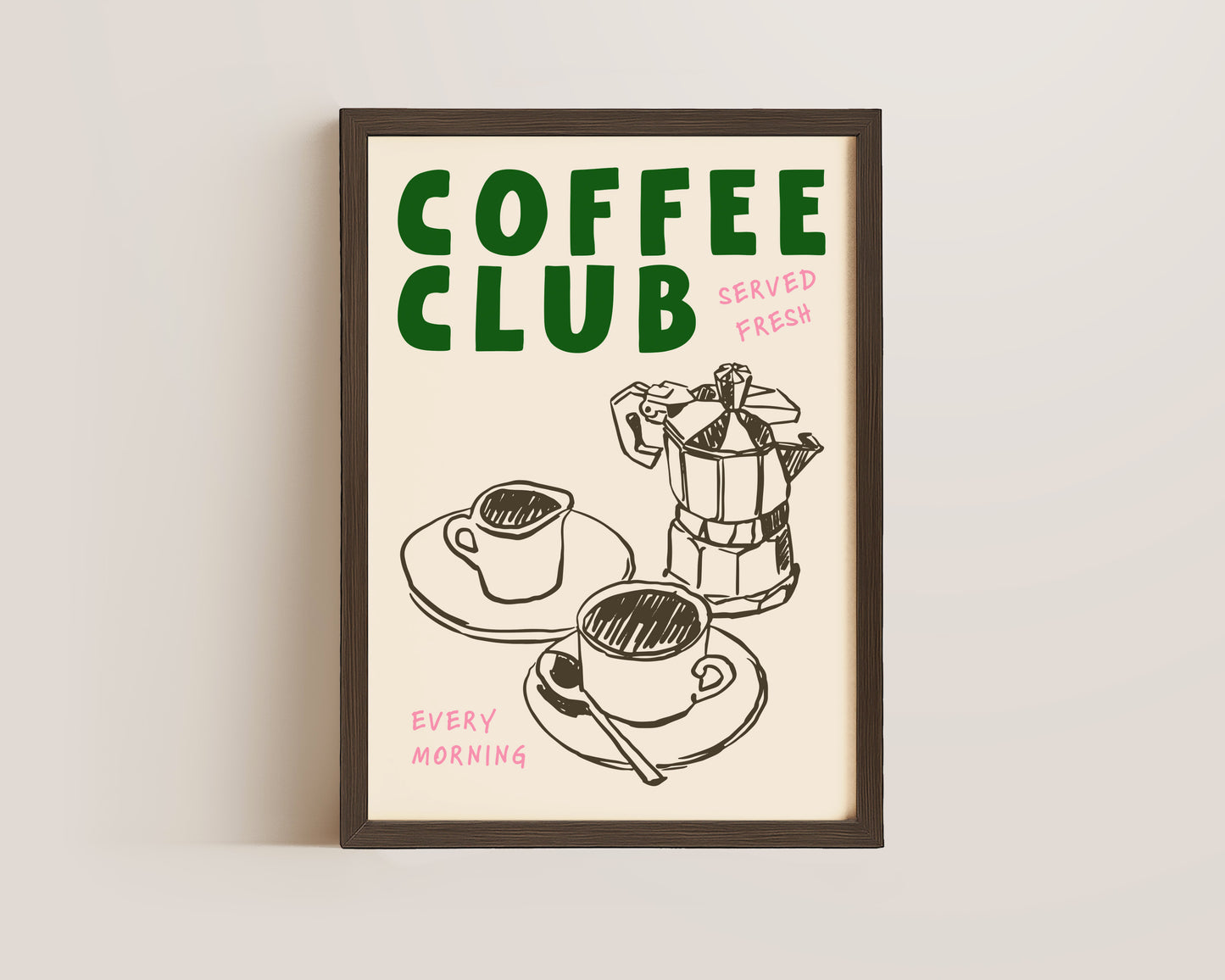 Coffee Club Green Print