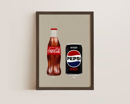Coke Bottle & Pepsi Max Print