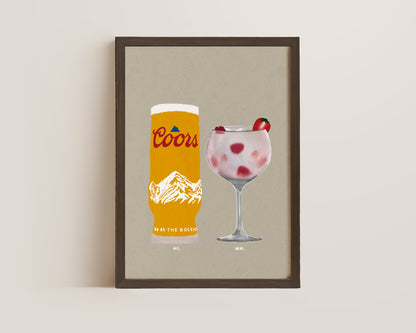 Coors & Pink Gin Print
