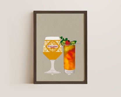 Cruzcampo & Pimms Print