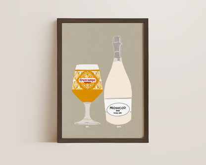 Cruzcampo & Prosecco Print