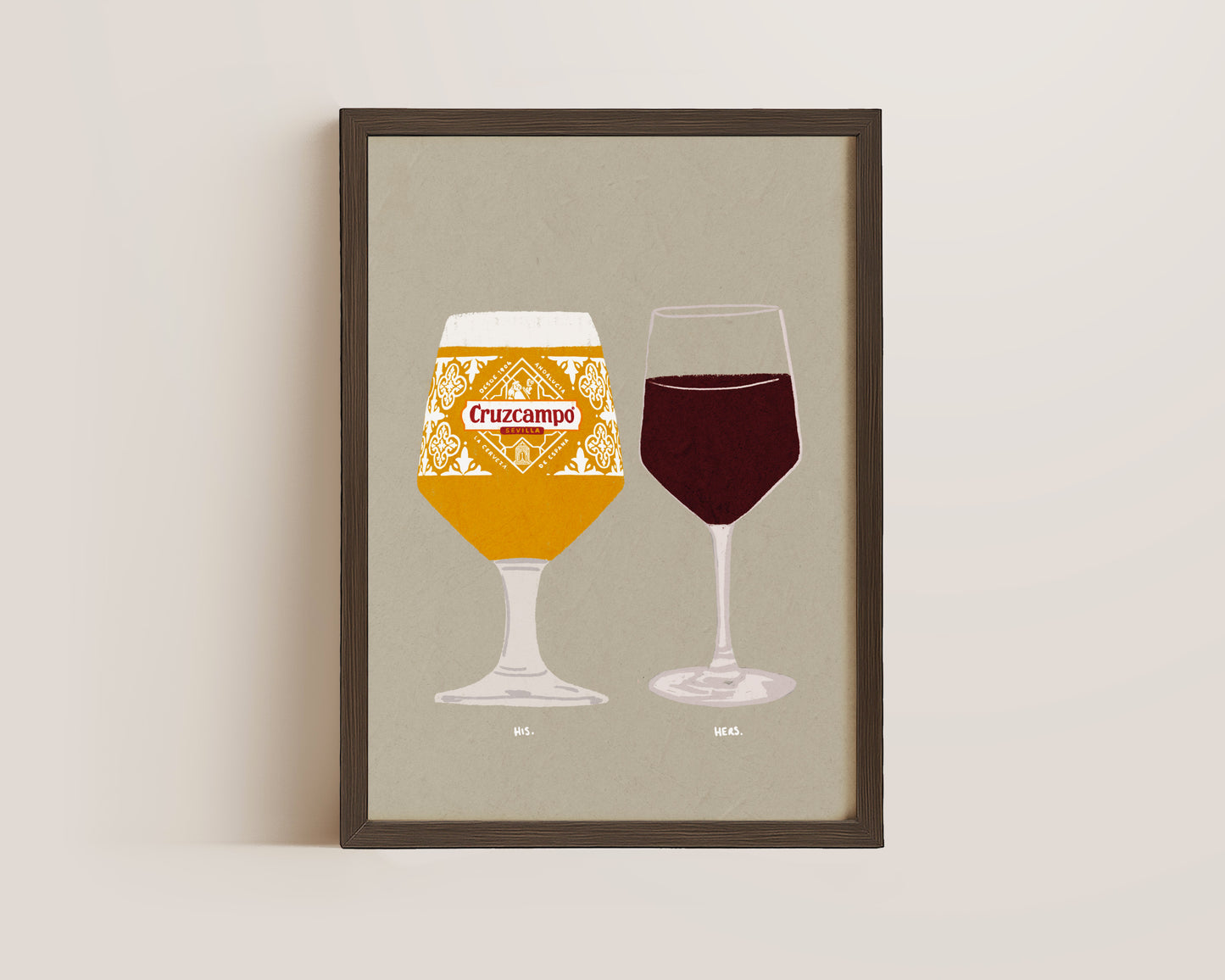 Cruzcampo & Red Wine Print