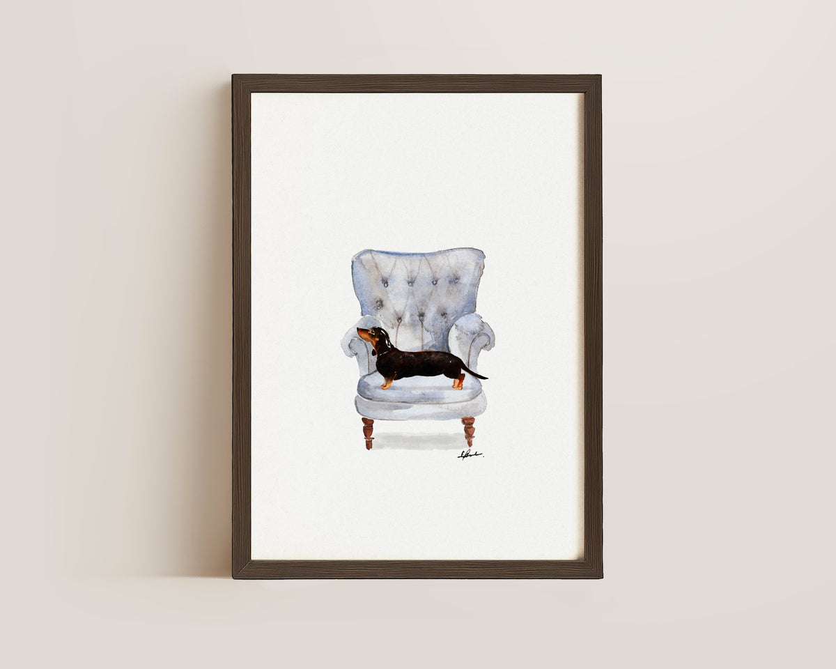 Dachshund in Chair Print