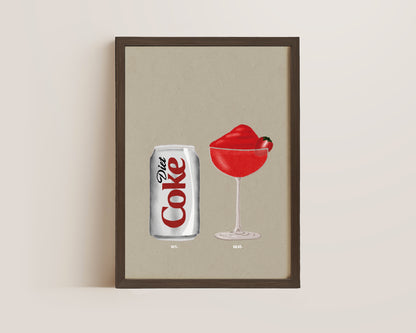 Diet Coke & Frozen Strawberry Daiquiri Print