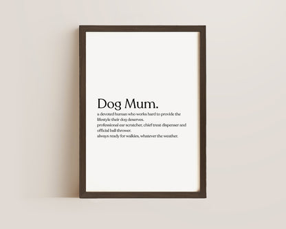 Dog Mum Definition Print