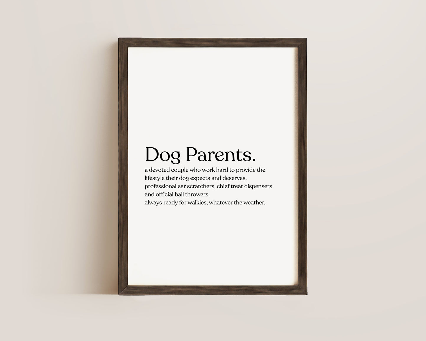 Dog Parents Definition Print