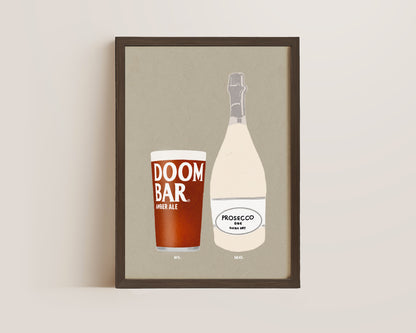 Doom Bar & Prosecco Print