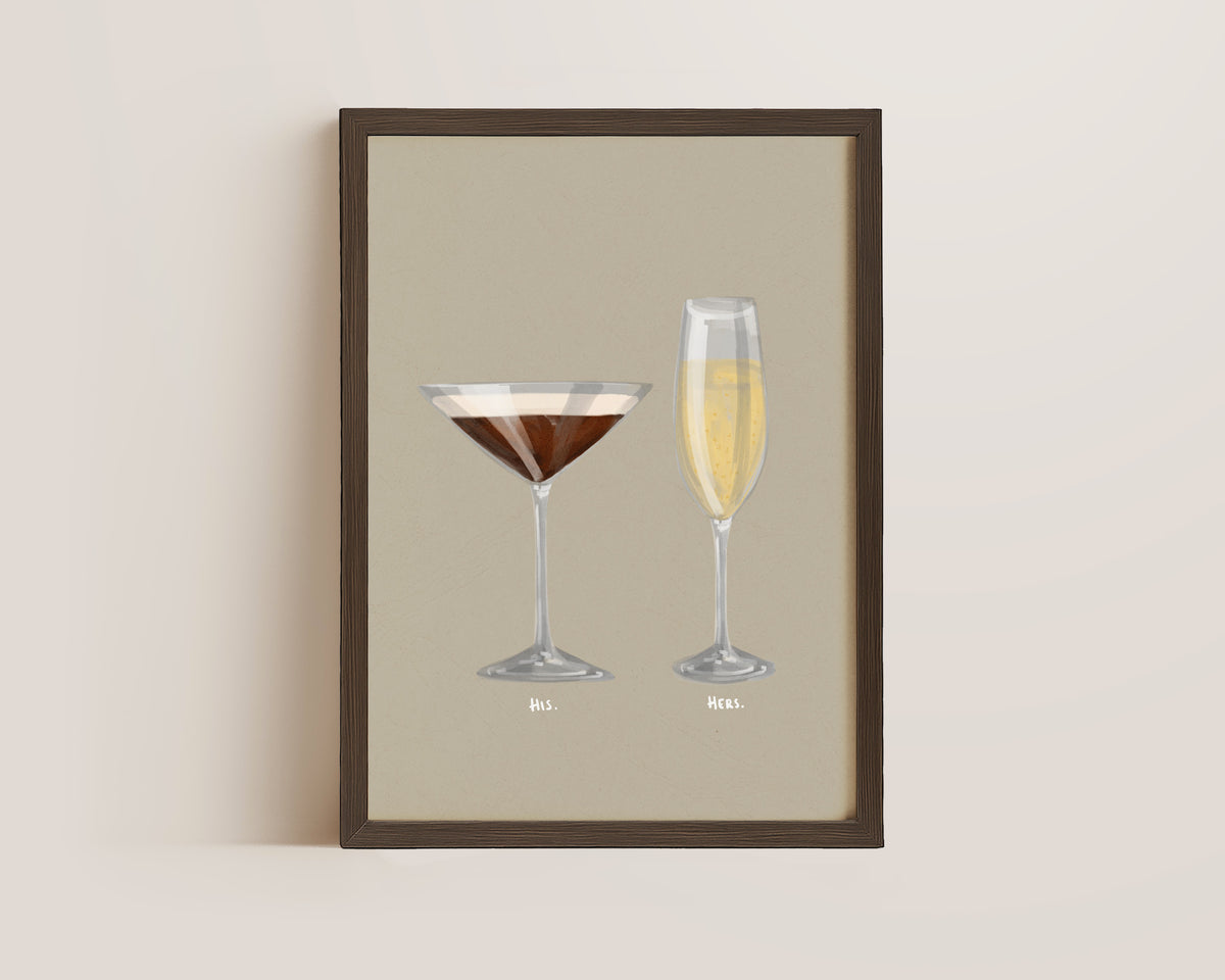 Espresso Martini & Prosecco Couples Drink Print