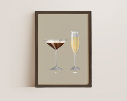 Espresso Martini & Prosecco Couples Drink Print