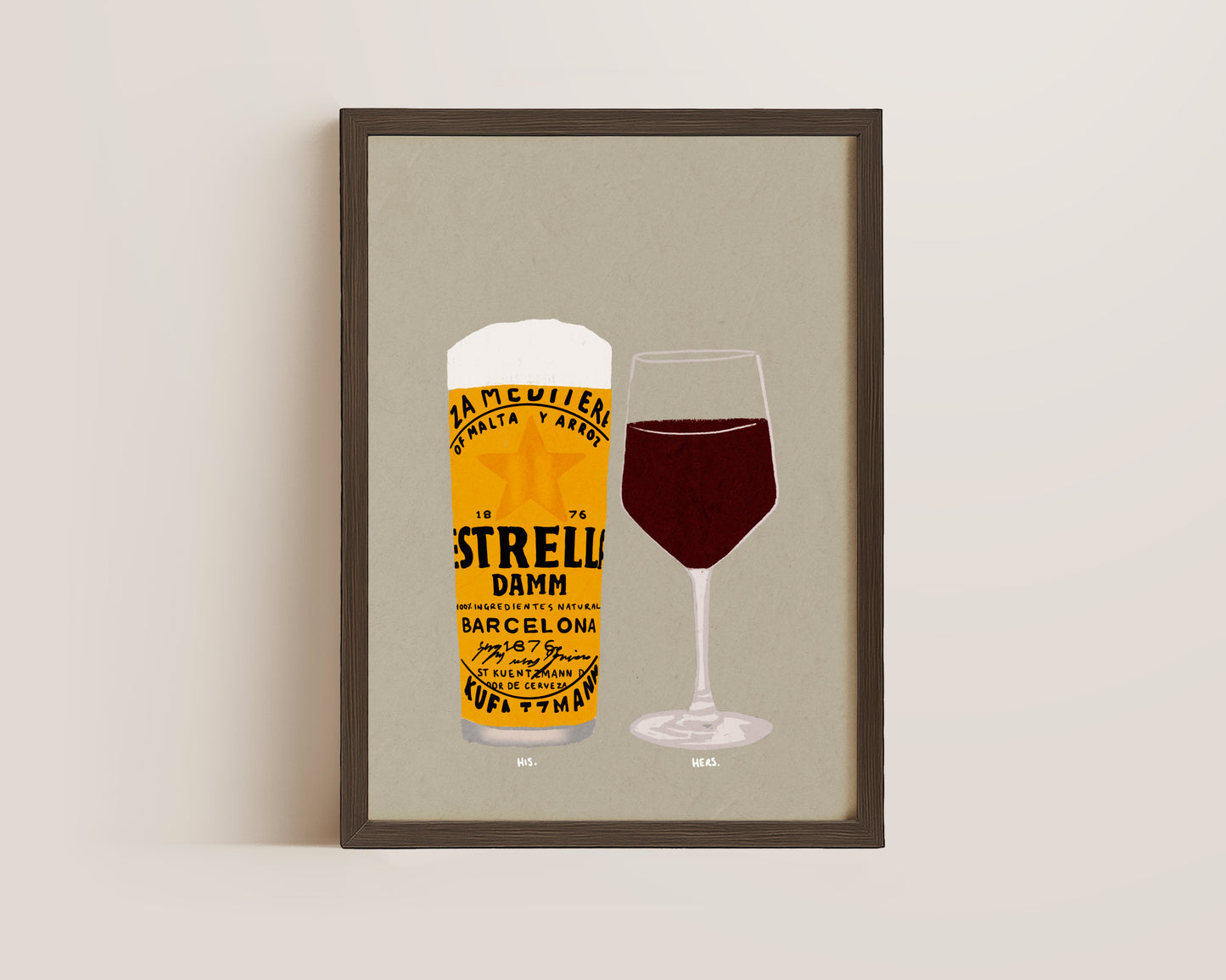 Estrella & Red Wine Print