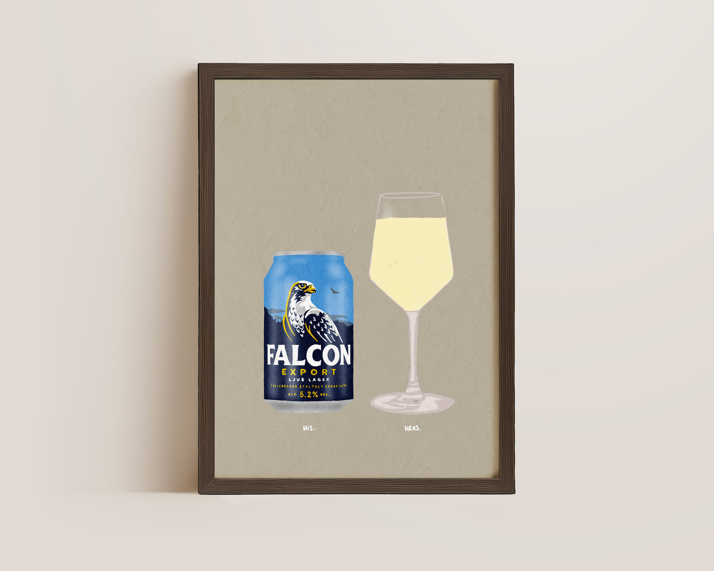 Falcon Beer & White Wine Print
