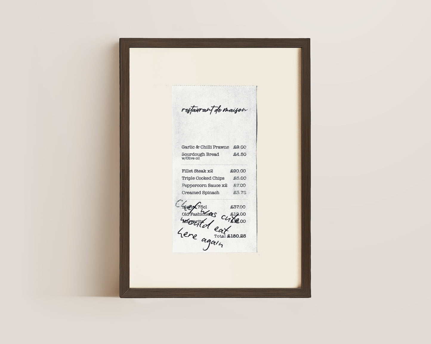 Chef Was Cute Receipt Print