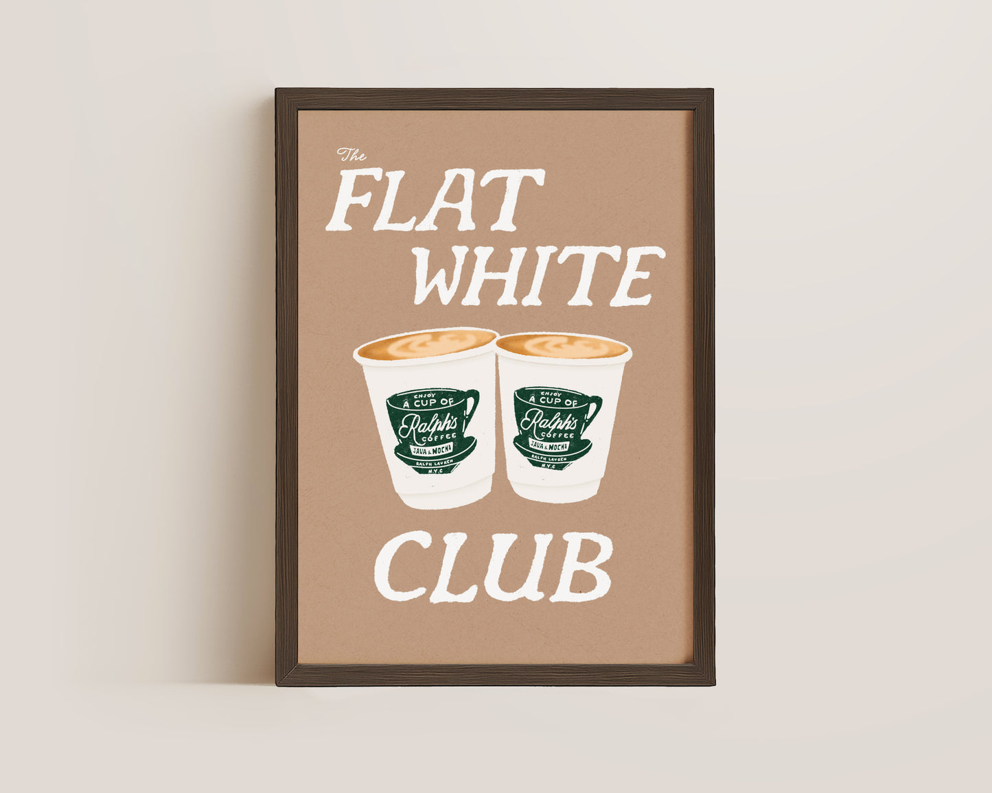 Flat White Club Brown Print