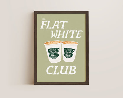 Flat White Club Green Print