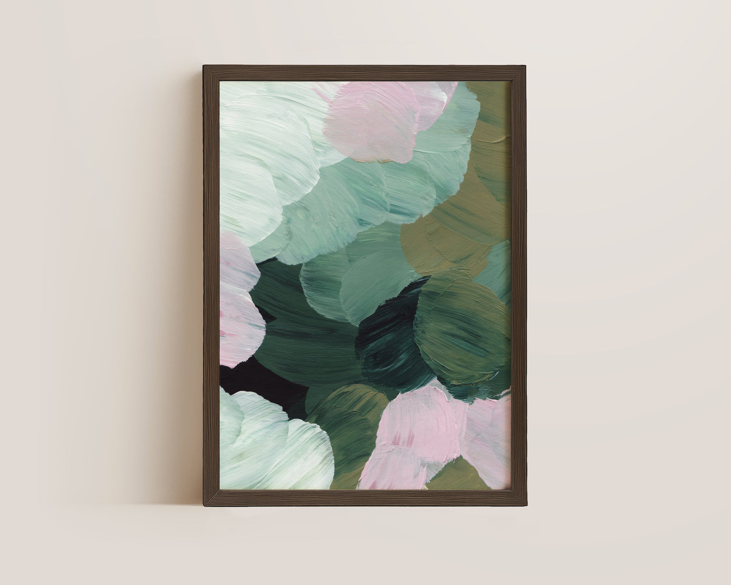 Forest Green & Pink No. 2 Print