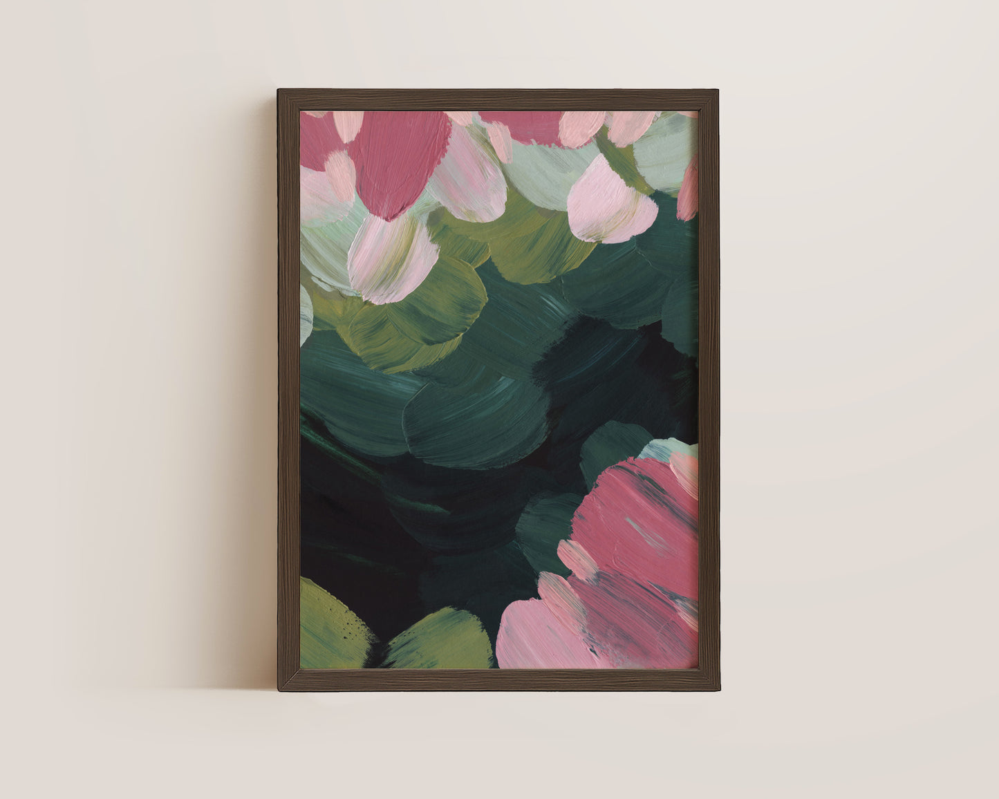 Forest Green & Pink No. 3 Print