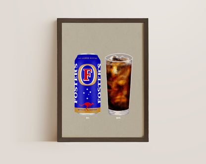 Fosters Can & JD Coke Print
