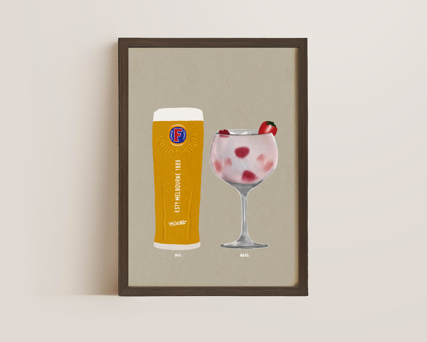 Fosters & Pink Gin Print