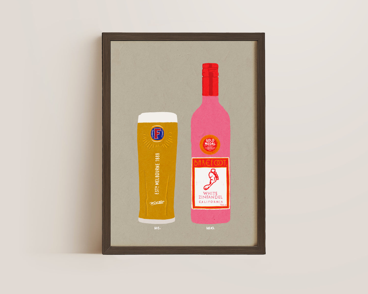 Fosters & White Zinfandel Print
