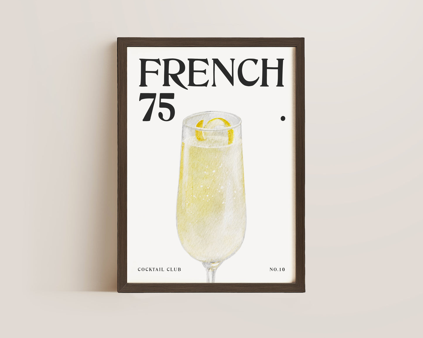 French 75 Cocktail Print