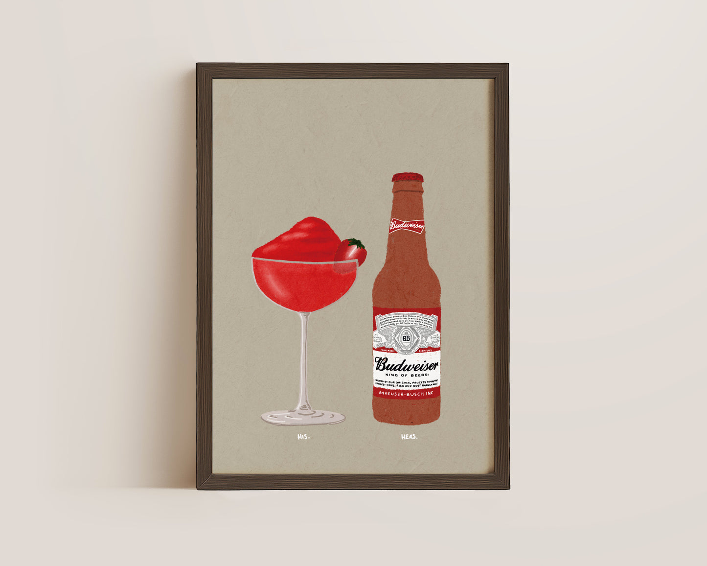Frozen Strawberry Daiquiri & Budweiser Print