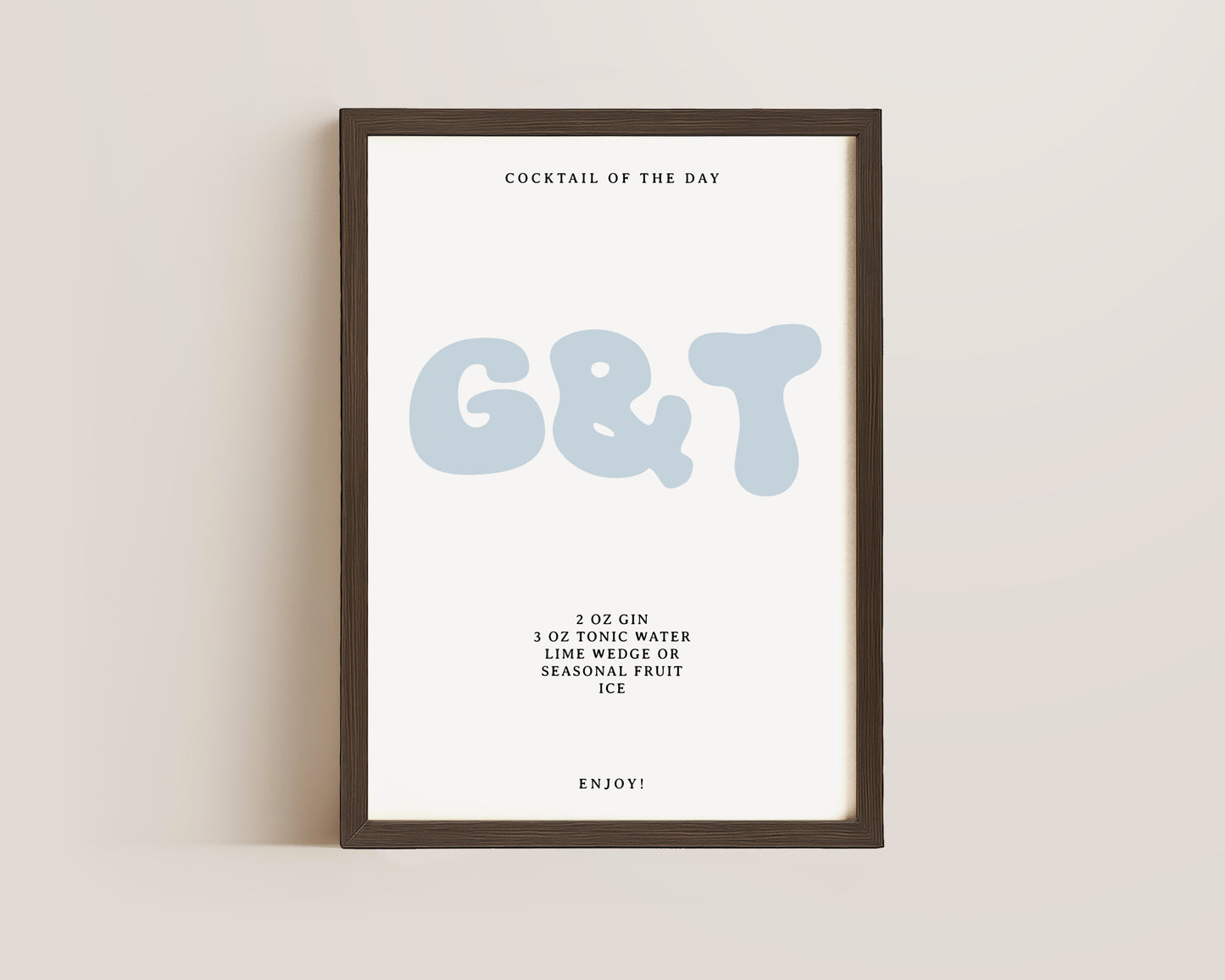 Gin & Tonic Recipe Print