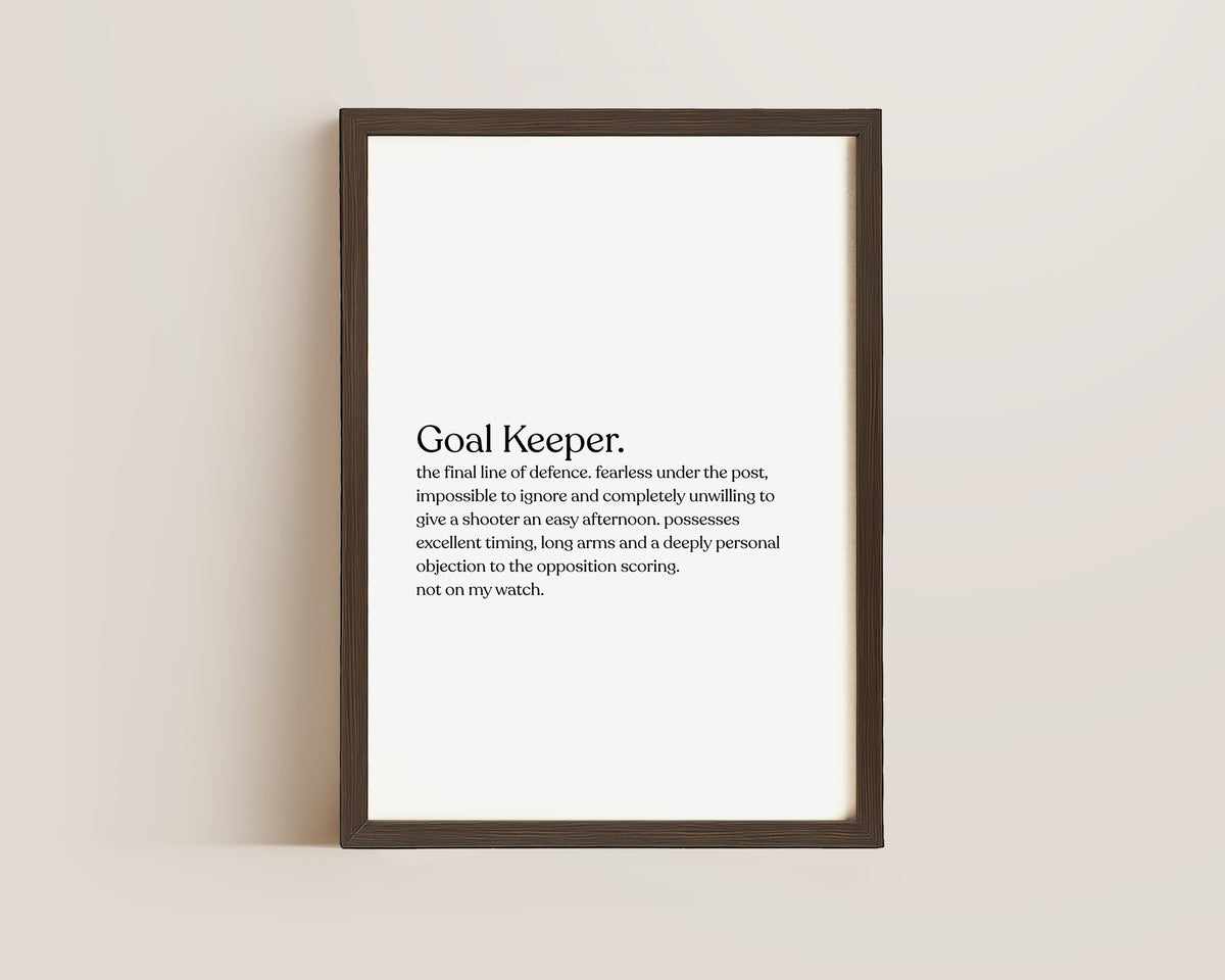Goal Keeper Definition Print