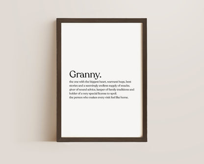 Granny Definition Print