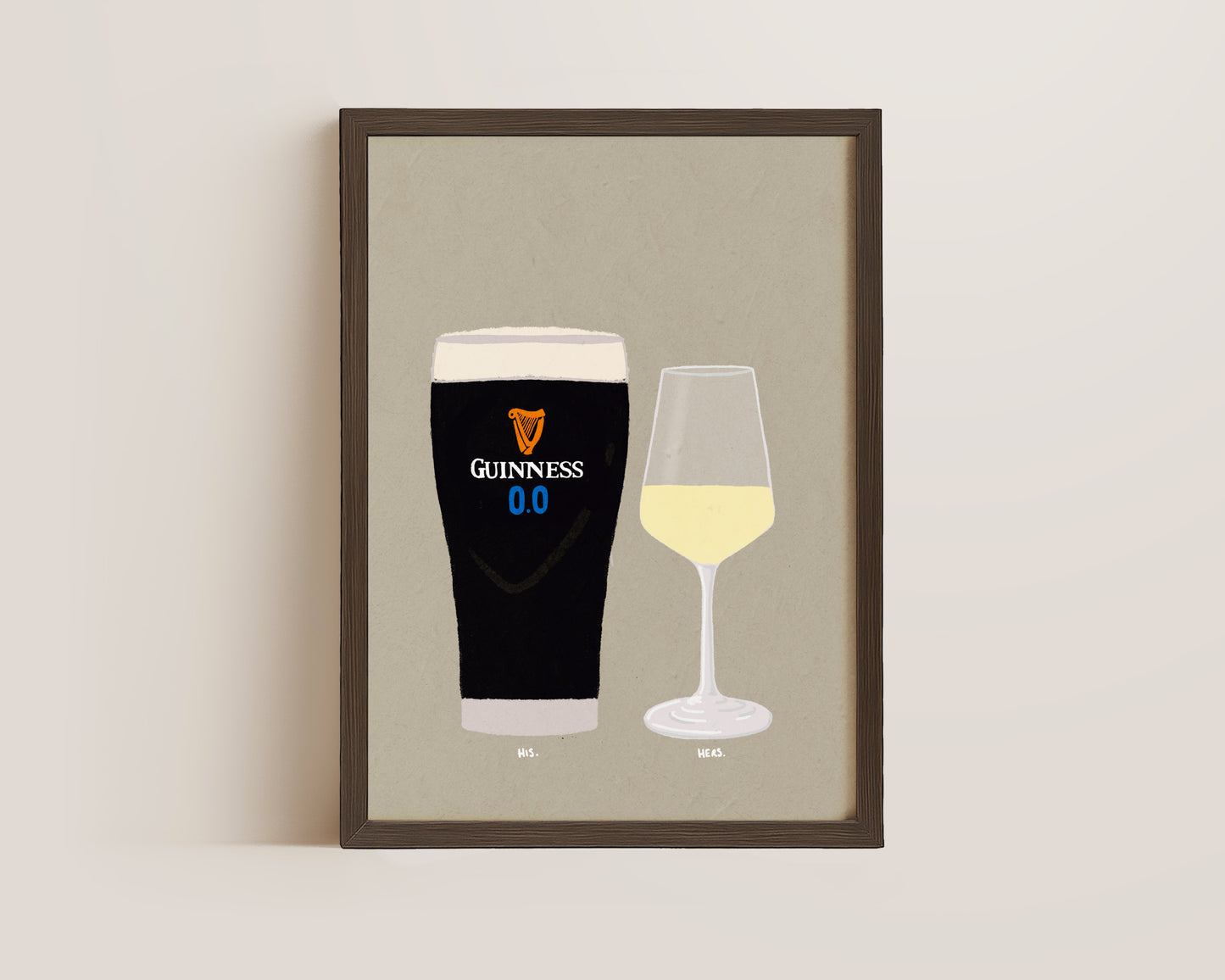 Guinness Zero & White Wine Print