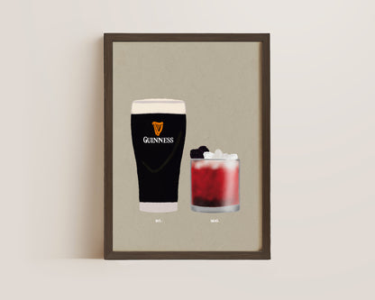Guinness & Bramble Cocktail Print