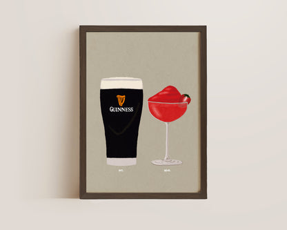 Guinness & Frozen Strawberry Daiquiri Print