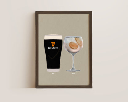 Guinness & Orange Gin Print