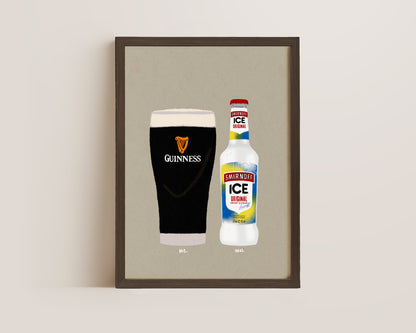 Guinness & Smirnoff Ice Print