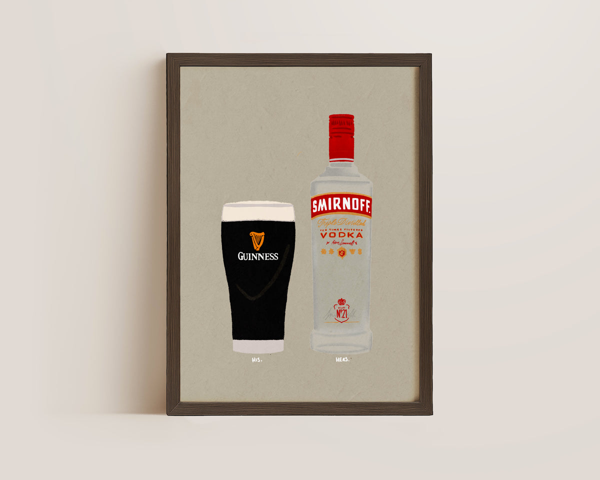 Guinness & Smirnoff Vodka Print