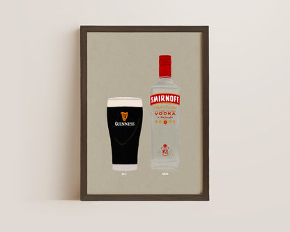 Guinness & Smirnoff Vodka Print