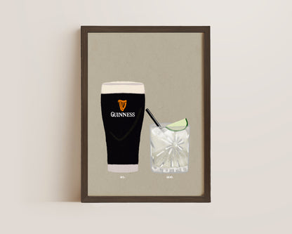 Guinness & Tequila Lime Soda Print