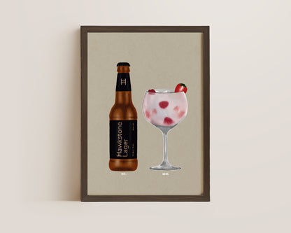 Hawkstone Lager & Pink Gin Print