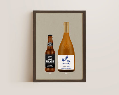 Heads Japanese Black Lager & Babylonstoren Chardonnay Print