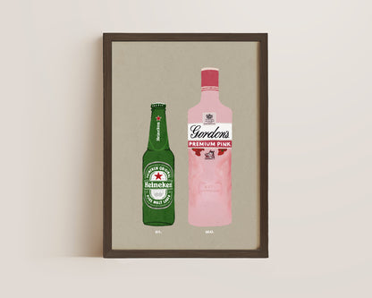 Heineken & Gordon's Pink Gin Print