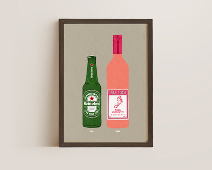 Heineken & Pink Moscato Print