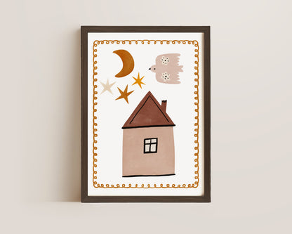 Stars & Moon Print