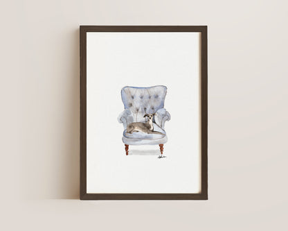 Italian Greyhound in Chair Print