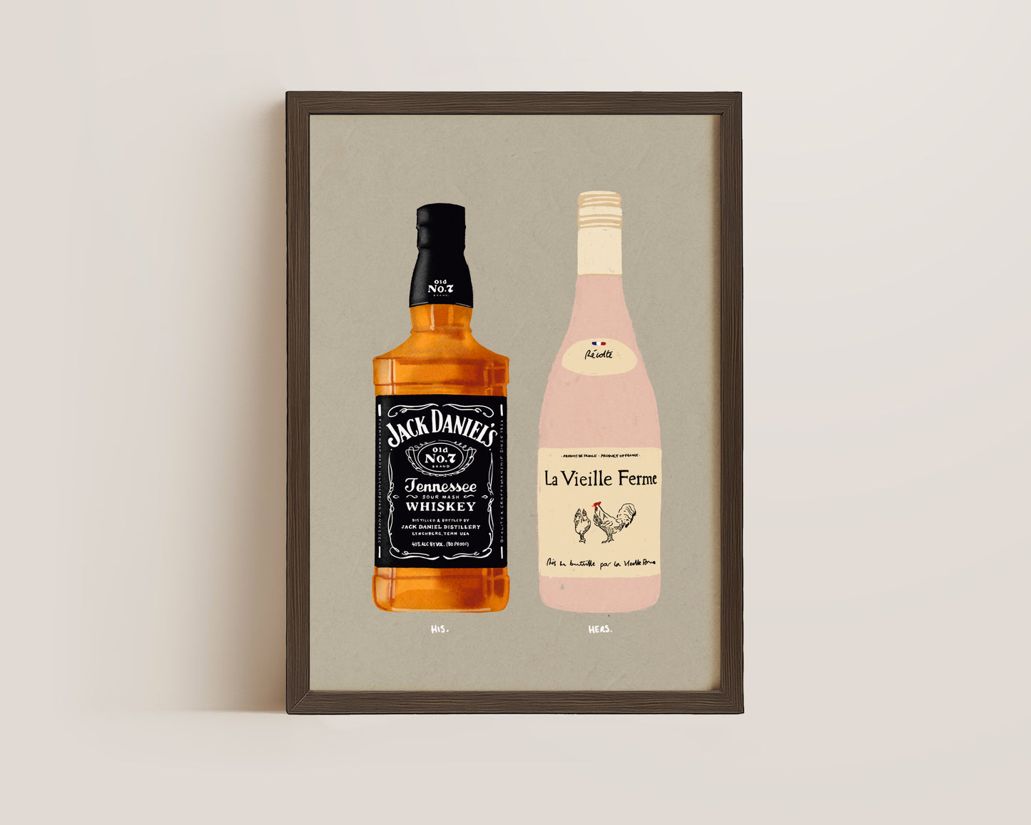 Jack Daniel's & Chicken Wine Print